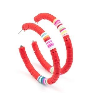 Red Hoop Earrings